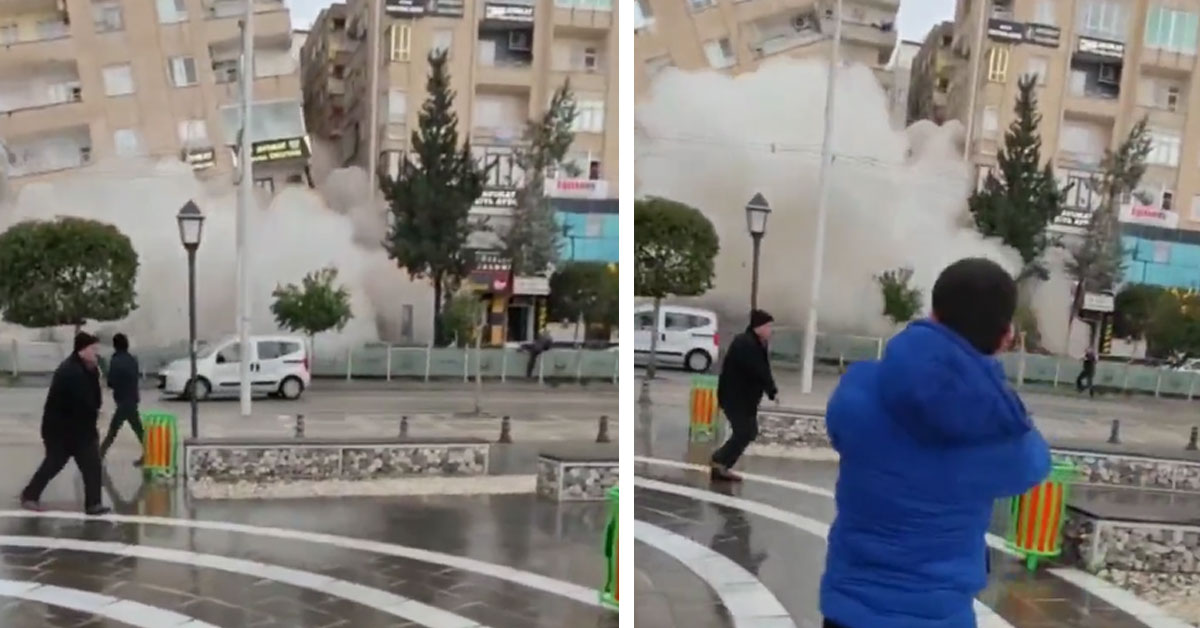 <strong>Şanlıurfa’da Avm Karşısındaki Binanın Yıkılma Anı</strong>